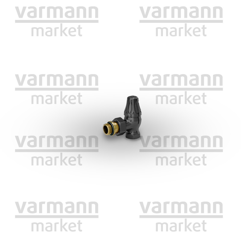 Угловой клапан для радиатора «ретро» черный Exemet, размер: 1/2”, 0341-1500VC0S
