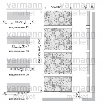 Дизайн-радиатор Varmann Solido Dots 2000.530.40
