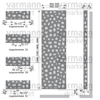 Дизайн-радиатор Varmann Solido 1200.550.65 с декоративной вставкой