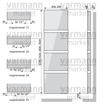 Дизайн-радиатор Varmann Solido Glass 1220.550.46