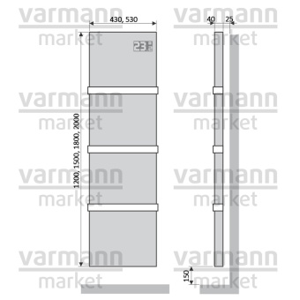 Дизайн-радиатор Varmann Solido SLE 1800.530.40 электрический