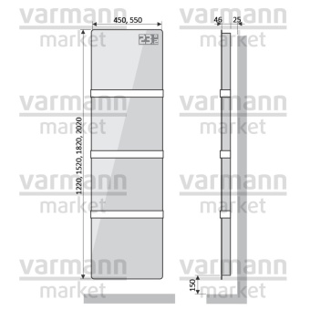 Дизайн-радиатор Varmann Solido Glass SGE 1220.450.46
